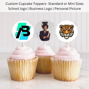 Custom Cupcake Toppers, Custom Image Cupcake Toppers, Artwork Cupcake Toppers, Business Logo Cupcake Topper, Personalized Cupcake Toppers