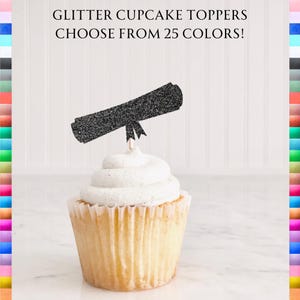 Diploma Cupcake Toppers, Class of 2025, Graduation Party Decorations, Graduation Food Picks, 2025 Graduation Party, Grad Cupcake Toppers