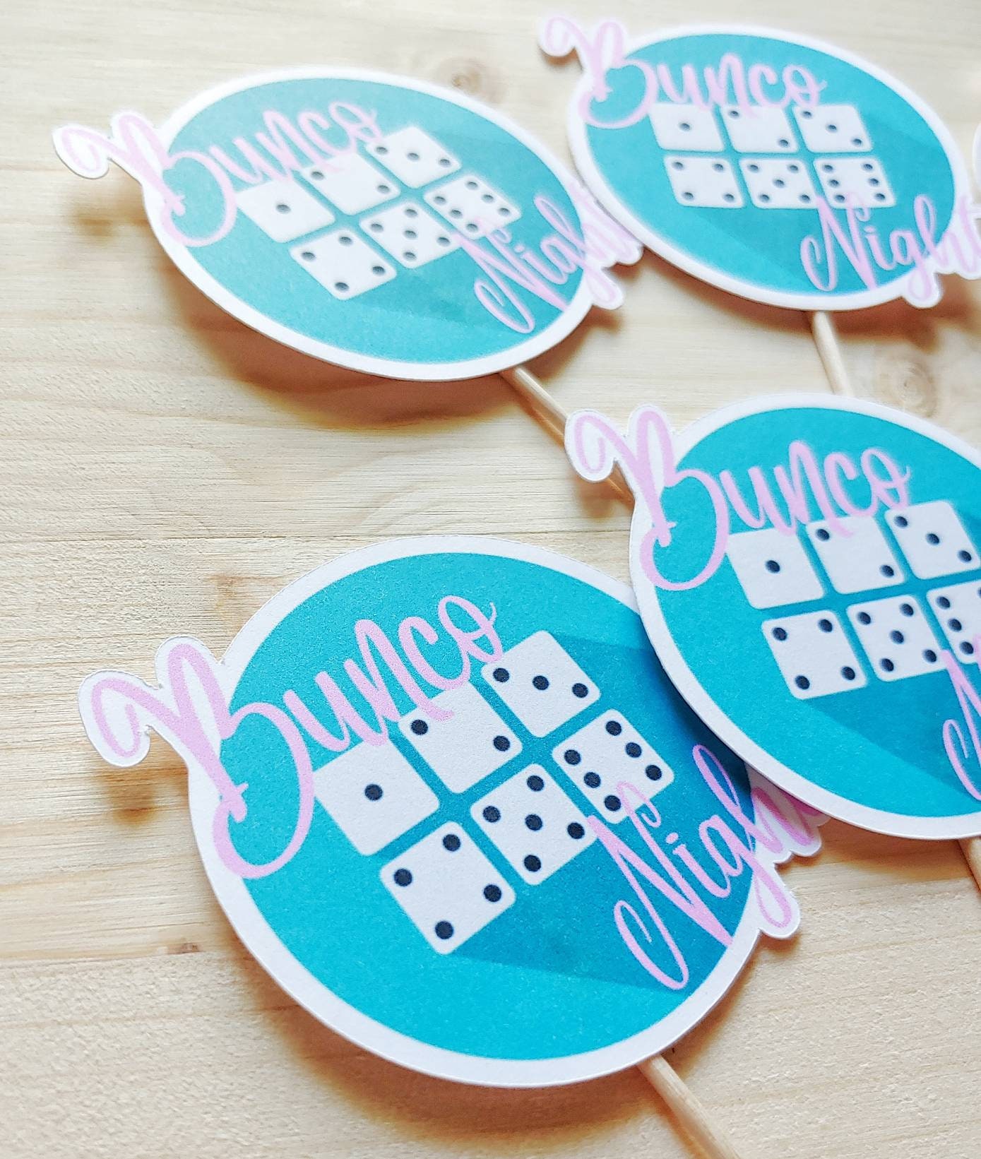 Bunco Cupcake Toppers Bunco Game Bunco Party Decor Bunco Etsy