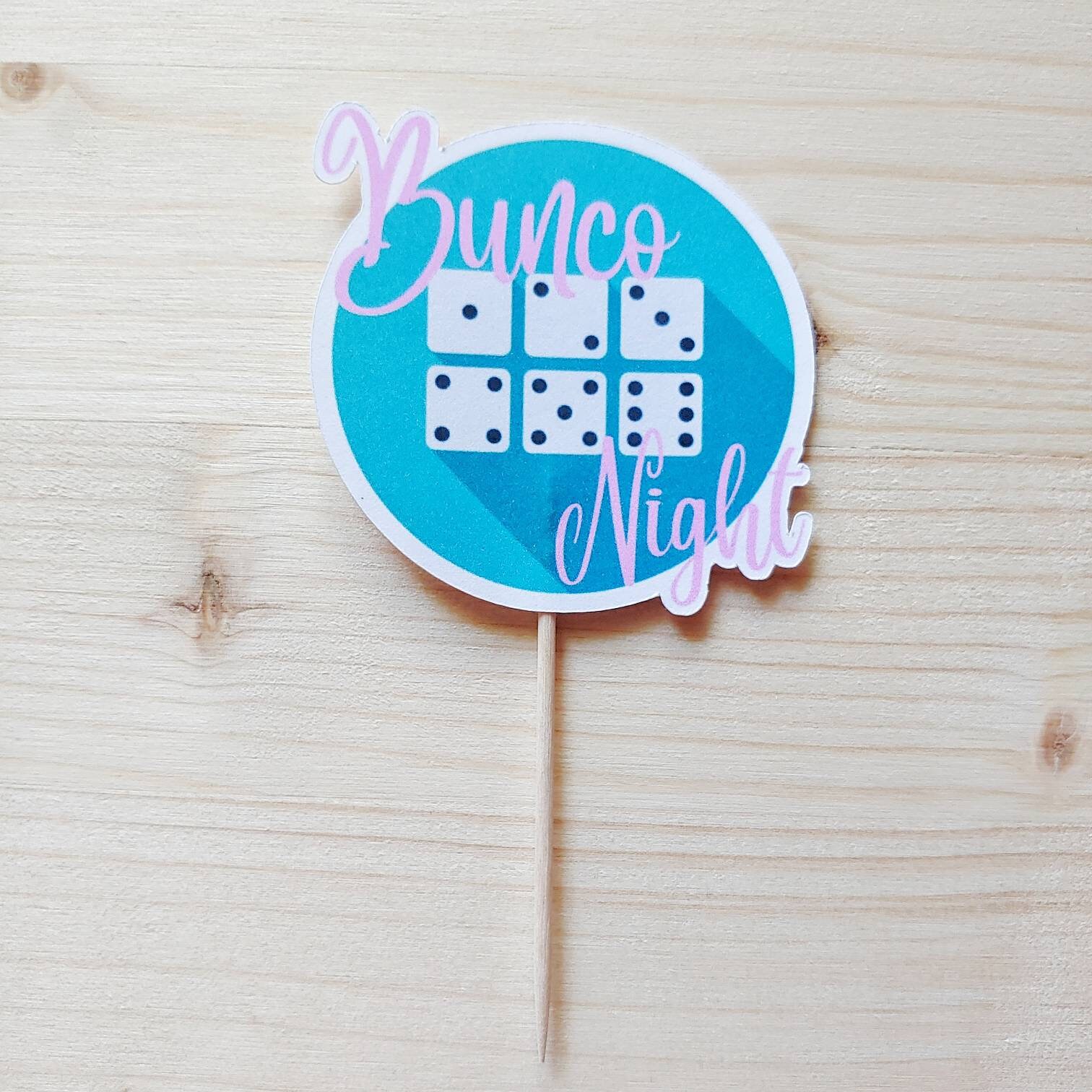 Bunco Cupcake Toppers Bunco Game Bunco Party Decor Bunco Etsy