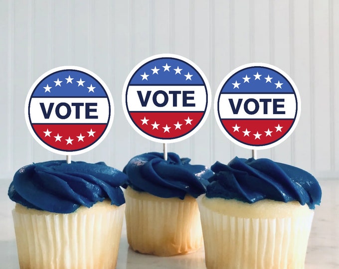 Red White And Blue Cupcake Toppers