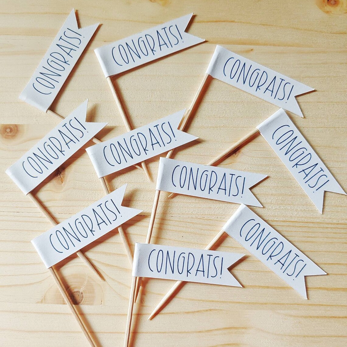 Congrats Cupcake Toppers Congratulation Milestone Etsy