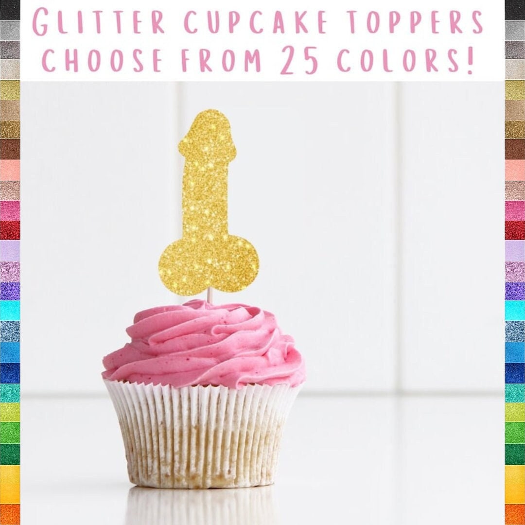 Penis Cupcake Toppers, Penis Food Picks, Bachelorette Cupcake Toppers ...