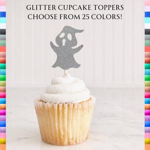 Ghost Cupcake Toppers, Halloween Party Decor, Little Boo Party Decor, Happy Booday Party Decor, Halloween Cupcake Toppers, Spooky Toppers