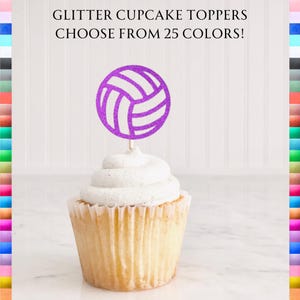 Volleyball Cupcake Toppers, Volleyball Party Decorations, Volleyball Food Picks, Sports Party Decor, Sports Birthday Decor