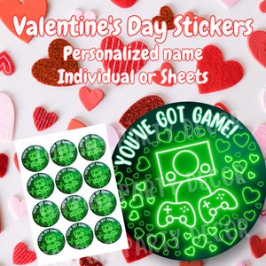 Personalized Valentine&#39;s Day Stickers, Custom Valentine&#39;s Day Stickers, Valentine&#39;s For Boy, Happy Valentine&#39;s Day, Treat Bag Stickers