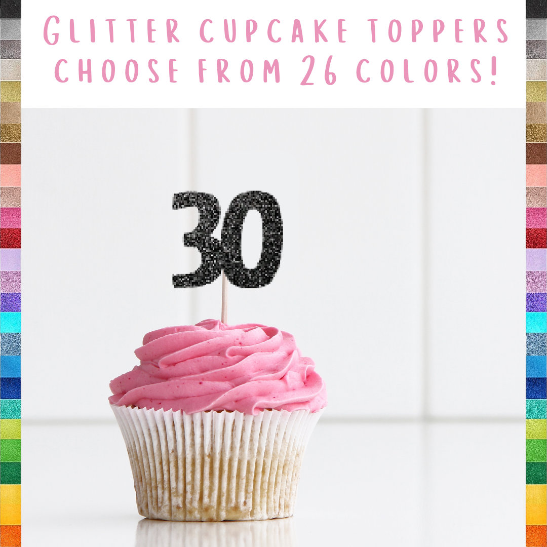 30 Cupcake Toppers 30th Birthday Party Decorations 30th Anniversary Dirty Thirty Themed Decor 30th Birthday Decorations 30