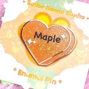Nekopara Ahorn Candy Herz Orange vergoldet Hard Emaille Pin
