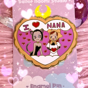 J'AIME NANA ! Épingle Hachi and Nana en biscuit au sucre plaquée or en émail dur