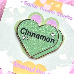 Nekopara Cinnamon Green Candy Heart Cosplay Gold Plated Hard Enamel Pin