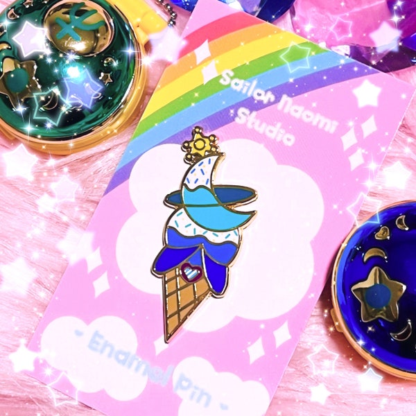 Sailor Moon Sailor Neptune x Sailor Uranus Icecream Liprod Pride Gold Plated Enamel Pin