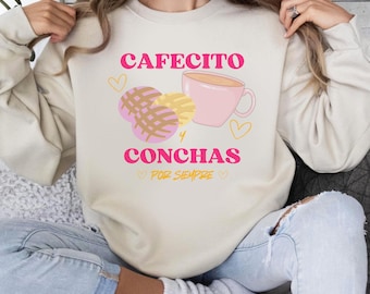 Cafecito Y Conchas Sweatshirt, Mexican Bakery Crewneck Jumper