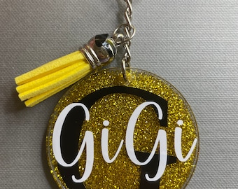 Portachiavi in acrilico glitterato