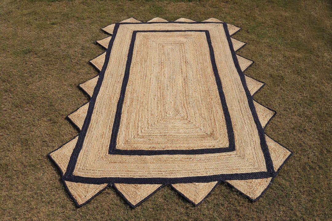 Jute Rug Square Area Rugs Black Border Jute Rug Beige Square Jute Rug ...