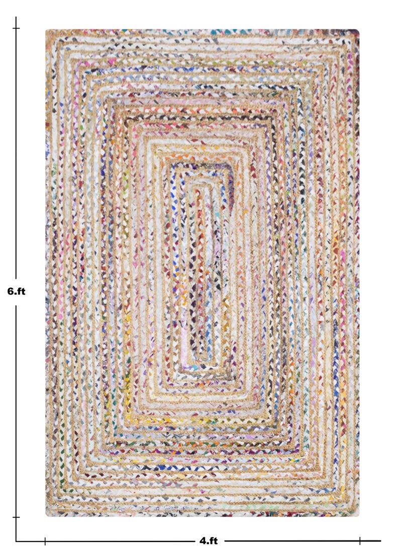 Hand Braided Jute Rug, White Chindi Cotton Rug, Multicolor Hallway Runner Rug, Indoor Rug, Rugs For Living Room, Customize Rug 2x8, 2x10 Ft