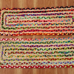 Blauer Treppenstufenläufer, Treppenstufenläufer aus Chindi-Baumwolle, Jute-Teppich, moderne Treppenstufen, individue 13-teiliges Set
