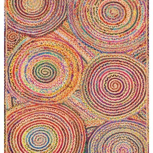 Tappeto intrecciato a mano indiano Tappeto di iuta quadrato Tappeto di yoga Tappeto di cotone Chindi Tappeto di iuta 4X6 6X8 7X10 piedi