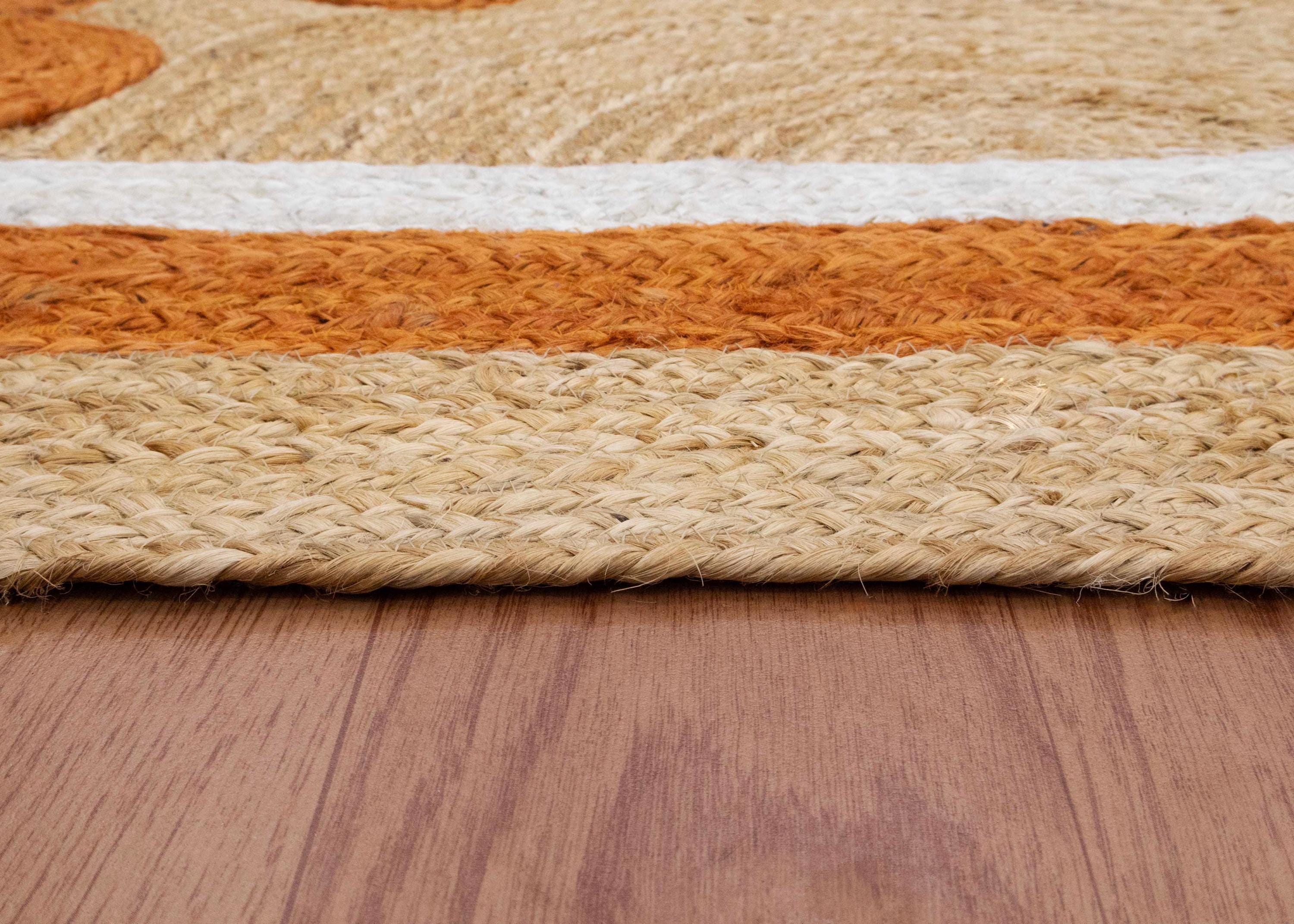 Tapis Laine Nouvelle-Zélande Touffeté Main - Orange Brûlé, 8x10 Ft, Moderne