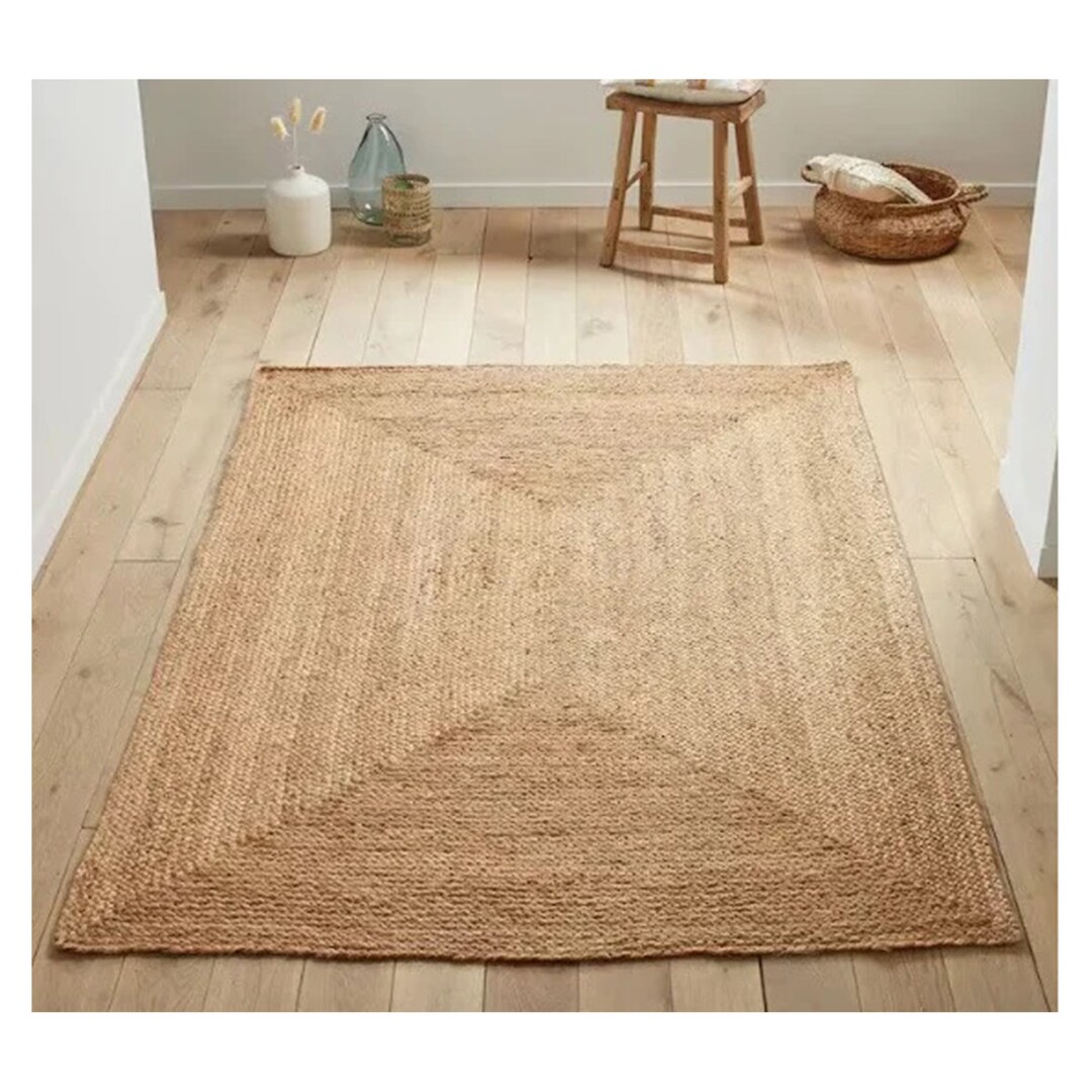 Beige Jute Rug Customize Jute Rug Handmade Jute Rug Living Etsy