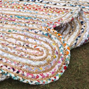 Multicolor Chindi Cotton Rugs Runner Rug Rugs for Living Room Hand Braided Jute Rug Handmade Cotton Rug Custom Size Rug 4x6 5x7 8x10 Feet