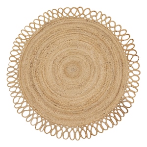 Natural Fiber Jute Rug, Beige Round Jute Rug, Hand Braided Rug, Bohemian Round Rug, Boho Decor Rug, Circle Area Rug, Custom Rug 4x4 7x7 Feet