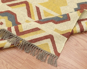 Handwoven Hemp Jute Rug, Natural Boho Area Runner, Neutral Living Room Hallway Home Decor