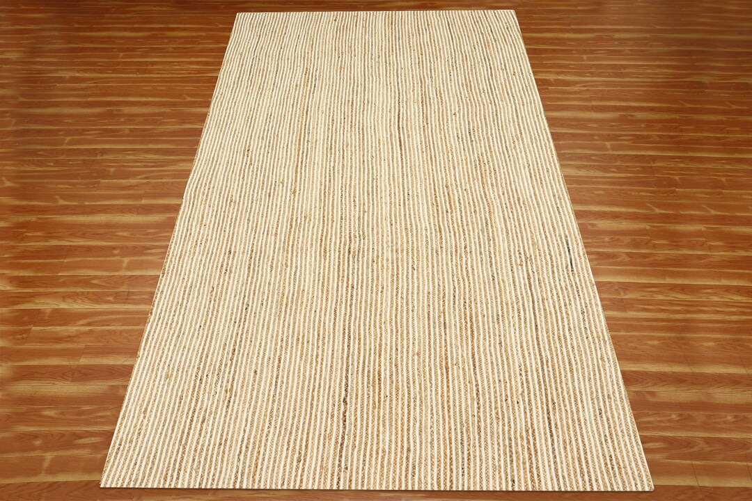 Indian Hand Braided White Jute Rug Natural Beige Farmhouse Etsy