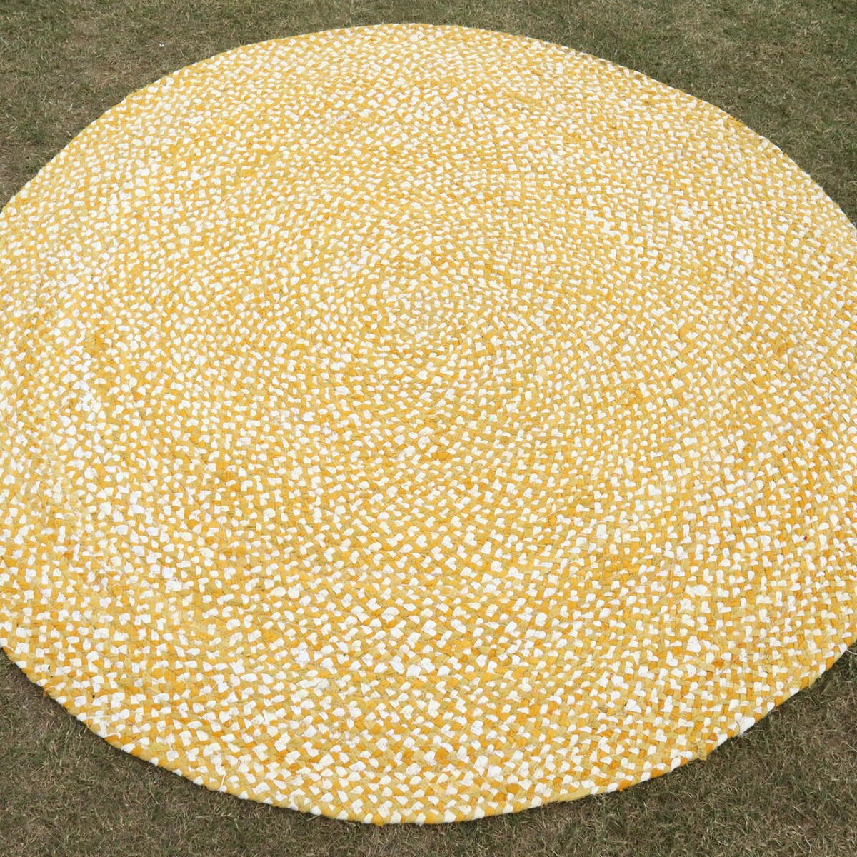 Yellow Cotton Rug Turkish Round Rug Beautiful Braiding Chindi Cotton Area Rug Antique Rug Large Area Mats Circle Rug 4x4 7x7 9x9 Feet - Etsy
