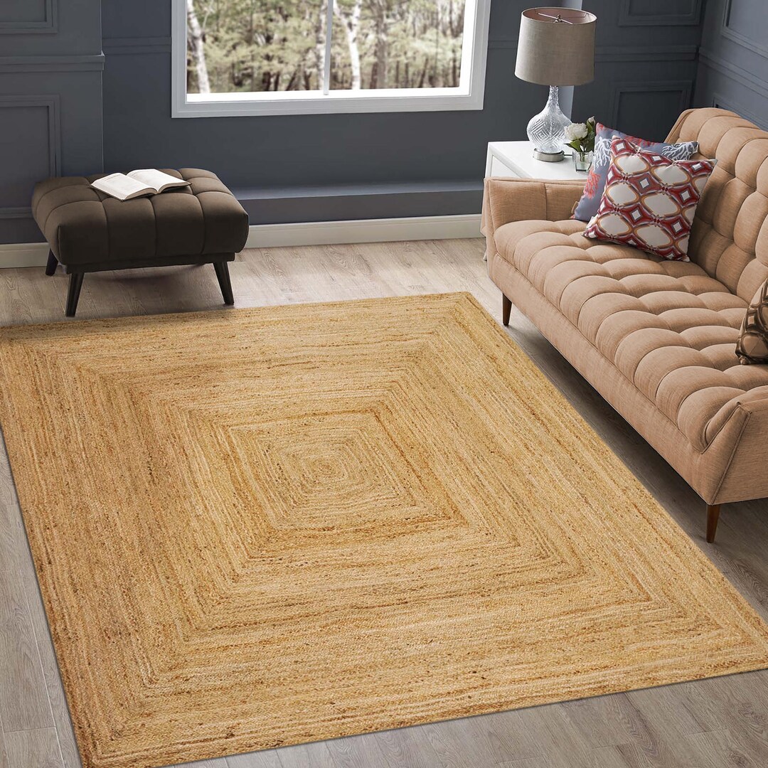 Handmade Braided Jute Rug, Boho Decor, Custom Size - Etsy