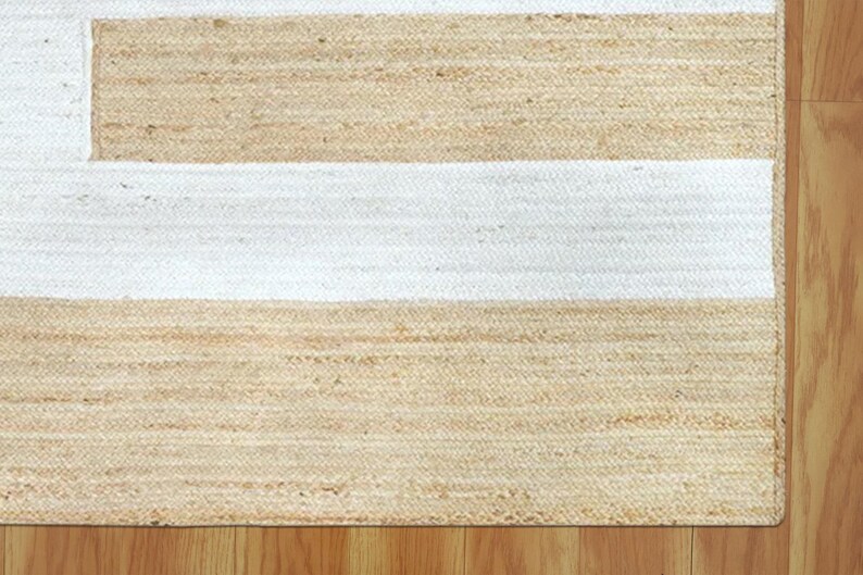 White & Beige Jute Rug Area Rugs Jute Rug Outdoor Rugs for Patio