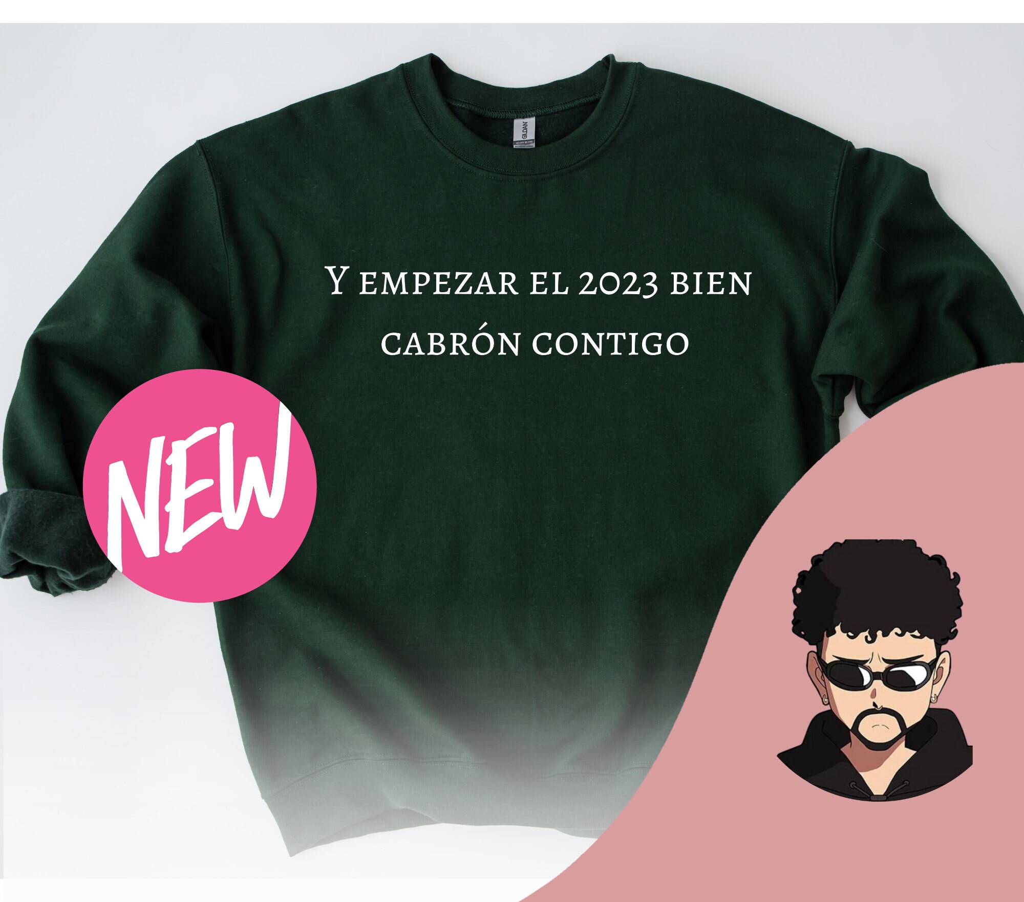 Bad Bunny YONAGUNI Empezar El 2023 Bien Cabron Sweashirt Etsy Australia