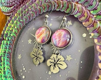 Hibiscus Aulani Inspired Earrings