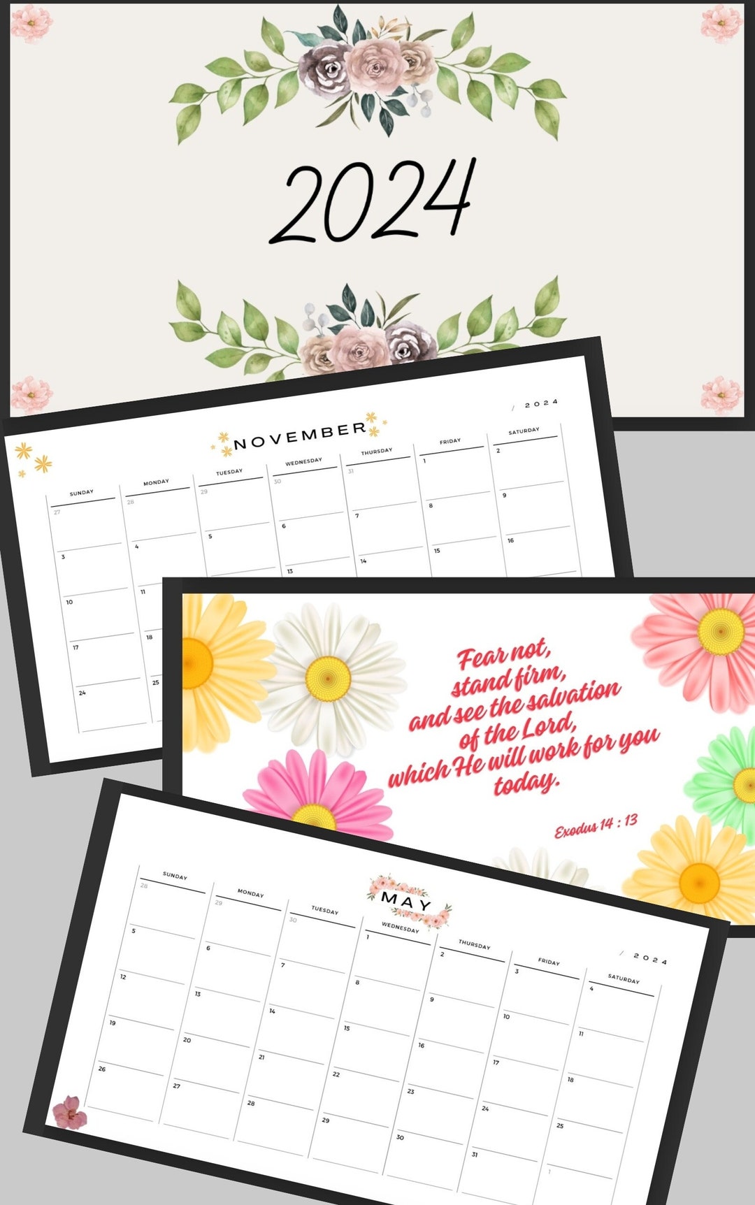 Calendrier 2024 imprimable Etsy France