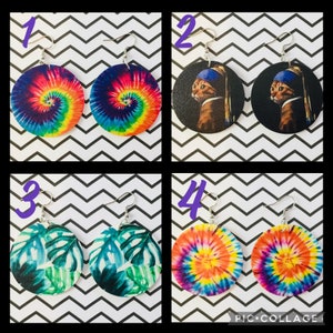 Synthetic leather earrings