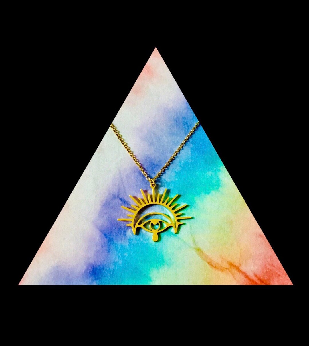 Golden Eye Pendant Etsy