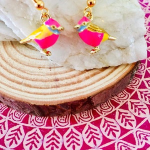Bird pendant earrings