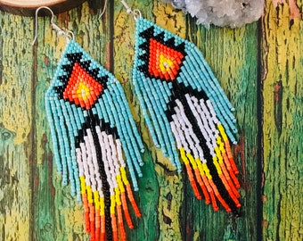 fringe beaded earrings