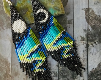 Boucles d&#39;oreilles à franges et perles