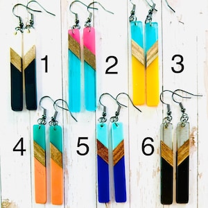 Boucles d’oreilles bois et résine