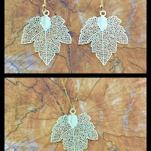 Maple leaf pendant chain or earrings