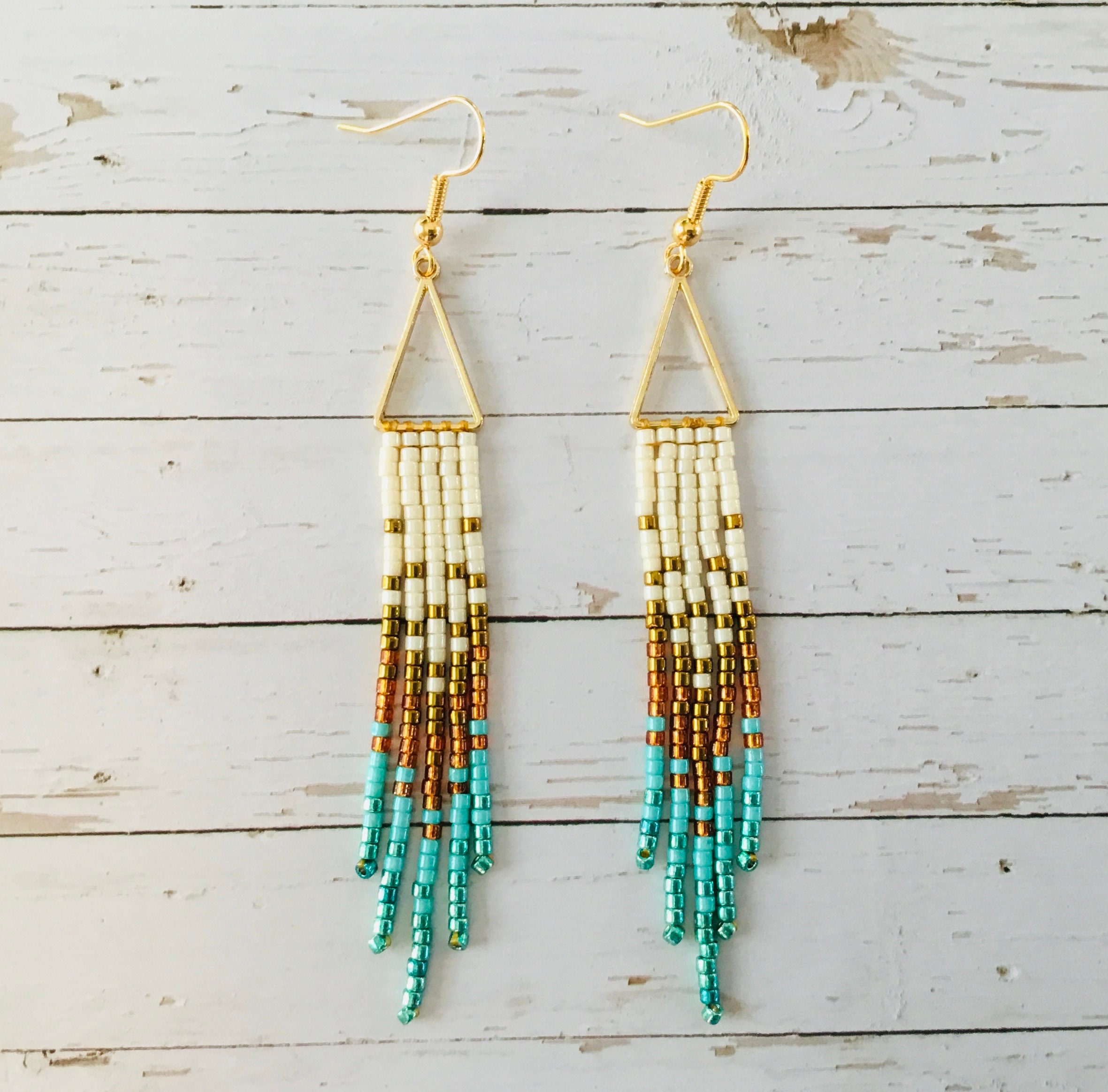 Fringe beaded earrings
