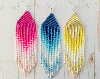 Fringe beaded earrings