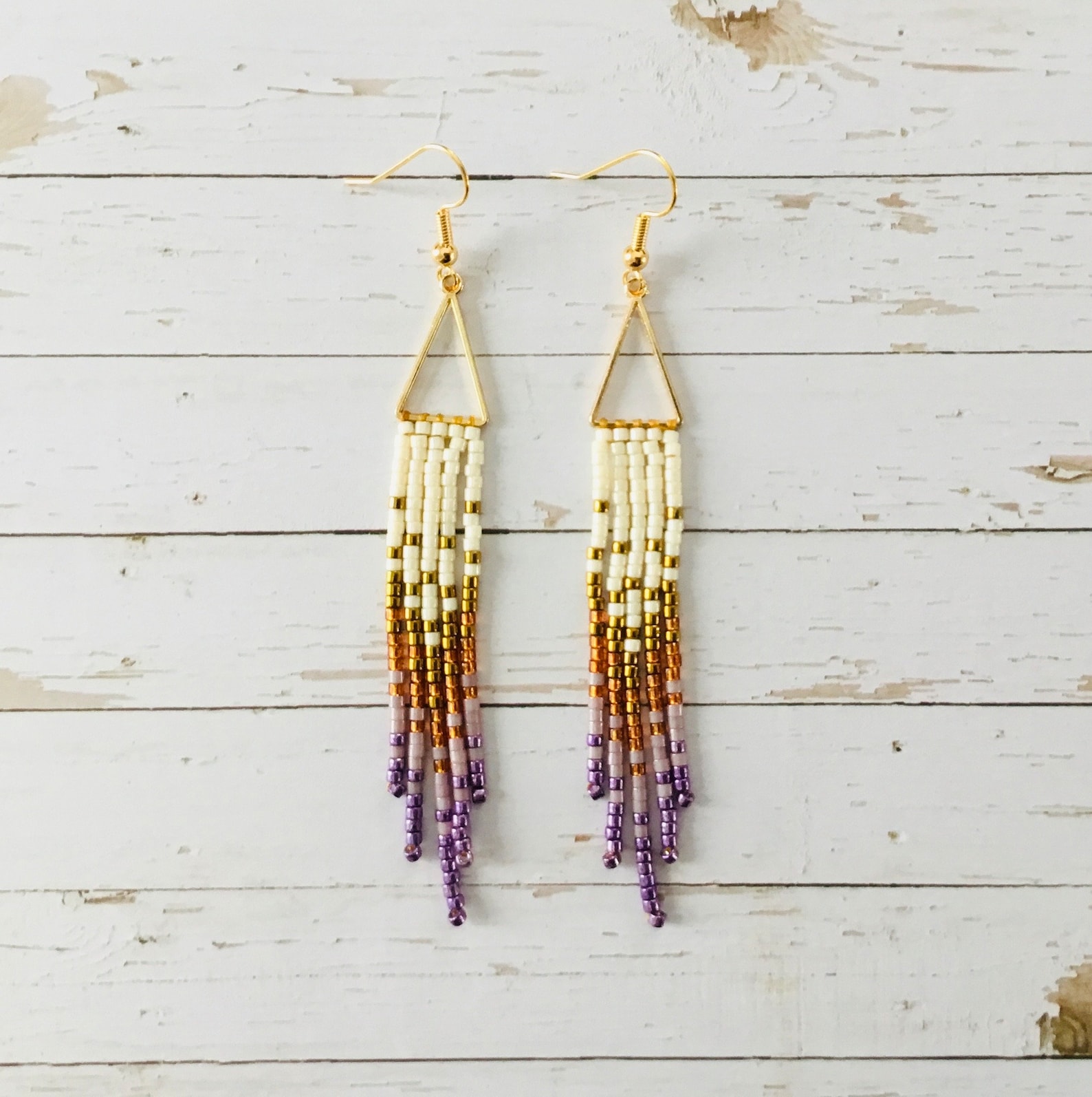 • OAKLYN • beaded fringe dangle earrings