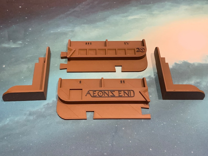 Aeons End Spielhilfe Playerboard Charakter in Braun mit schwarzem Aufdruck 3D Druck -8