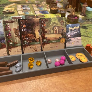 Porta carte da gioco da tavolo con 4 ripiani per gettoni in grigio