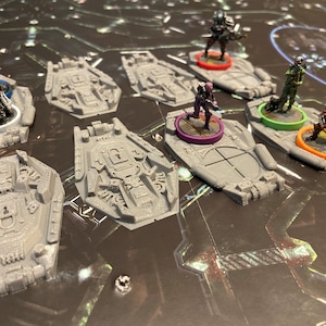 Nemesis Board Game - Escape Pods Set - 4 Closed 4 Open | 3D Printed | Gray | Gift for Board Game Fans | Board Game Upgrade