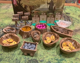 Everdell Collectors Set - 3D Resource Trays - Unofficial | 3D Printed | Gray | Gift for Board Game Fans | Board Game Upgrade