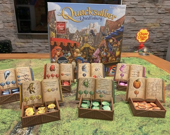 Quacksalber von Quedlinburg - Token Boxes - Board Game Accessory | 3D Printed | Brown | Gift for Board Game Fans | Board Game Upgrade