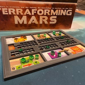 Terraforming Mars Zubehör | 5 Stück Playerboards | 3D-gedruckt | Grau | Geschenk für Brettspiel Fans | Brettspiel Upgrade