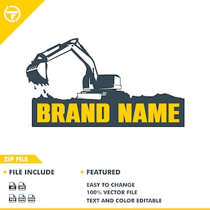 excavator logo - excavator - vector